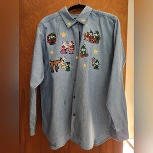 Christmas Denim top
